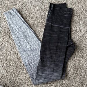 Sz 4 lululemon athletica Black and Gray Leggings 33” inseam